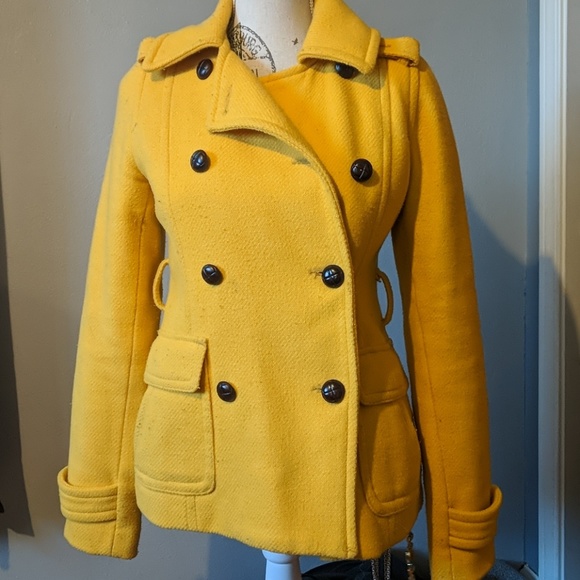 American Eagle Outfitters Jackets & Blazers - American Eagle yellow pea coat